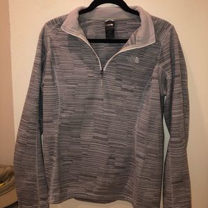 TNF grey patterned long sleeve quarter zip